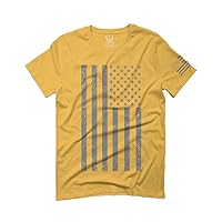 Big Gray America USA Patriotic American United States Vintage Flag for Men T Shirt (Gold Small)