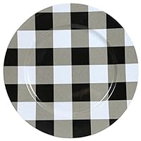 (Set of 2) 13 inch-Checker Charger Plates. The Perfect Finishing Touch for Holidays`Table Settings! Plates have Stylish Presentation Under Dinner Plates