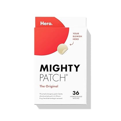 Hero Cosmetics Mighty Patch™ Original Patch - Hydrocolloid Acne Pimple Patch for Covering Zits and Blemishes, Spot Stickers for Face and Skin (36 Count)