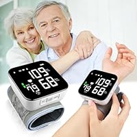 Wrist Blood Pressure Monitor, 2024 New Digital BP Cuff Automatic Machine 90X2 Reading Memory Large LCD Screen Rechargeable Pluse Rate Monitoring Meter Wrist Blood Pressure Monitor for Home Use Black
