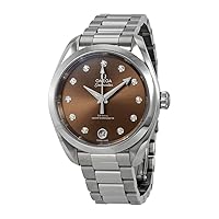 Omega Seamaster Aqua Terra Automatic Diamond Brown Dial Ladies Watch 220.10.34.20.63.001