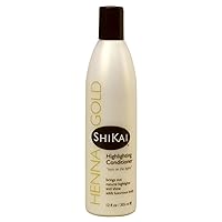ShiKai Henna Gold Highlighting Conditioner (12 oz) | Hydrating Hair Brightener Enhances Natural Color Highlights | Add Moisture & Shine to Dull Hair