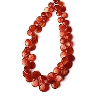 1 Strand Natural Sunstone 6 to 12MM Smooth Heart Shape Briolette Beads 10.5