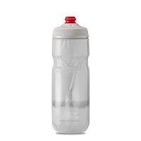 Breakaway Insulated Water Bottle - BPA Free, Cycling & Sports Squeeze Bottle (Ridge - White & Silver, 20 oz)