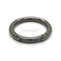 CRAFTMEMORE Metal O Ring Spring Opening Purse Making Snap Trigger O-Rings Clip Key Ring Holder Purse Hardware 4pcs SCOS (1 inch, Gunmetal)