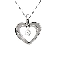 10k White Gold .10ctw Dashing Round Diamonds Heart Pendant (Chain NOT included)
