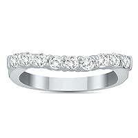 SZUL AGS Certified 1/2 Carat TW Diamond Curve Wedding Band in 10K White Gold