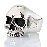 Bikerringshop Sterling Silver Skull Ring Inspired by Keith Richards