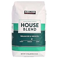 Kirkland Signature Balanced and Smooth House Blend Whole Bean Coffee, Medium Roast - 40 Ounce