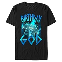 Disney Big Villains Birthday God Men's Tops Short Sleeve Tee Shirt, Black, 3X-Large