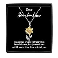 Thank You Son-in-law Necklace Appreciation Gift Gratitude Present Idea Thanks For Always Be There Quote Jewelry Sterling Silver With Box