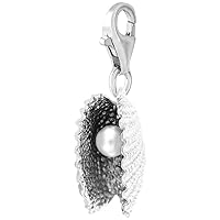 Rembrandt Charms Shell Charm with Lobster Clasp, 14k White Gold