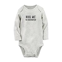 Hug Me I'm Vaccinated Funny Rompers, Newborn Baby Bodysuits, Infant Jumpsuits Outfits, Kids Long Sleeves Clothes