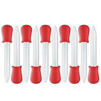 5ml Liquid Dropper Pipettes Silicone Medicine Pipettes Dropper with Bulb Tip for Candy Oil Kitchen Kids Gummy Making, Pack of 10 (Red)