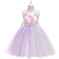 Halloween girls' sequined unicorn flower bowknot dresses,children mesh princess tutu skirts.