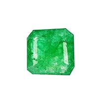 GEMHUB 3.00 Carat Natural EGL Certified Brilliant Square Cut 10 x 9 mm Green Emerald Loose Gemstone for Ring