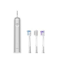 Wave Electric Toothbrush, Oscillation & Vibration Sonic Electric Toothbrush for Adults with 3 Brush Heads, IPX7 Waterproof Magnetic Rechargeable Travel Powered Toothbrush (Aluminum Alloy)