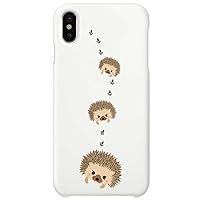 otas iPhone X Case Hard PC Cover White Case Hedgehog Parent-Child Walking 888-71774