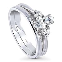 Trio Stone 1.25 Ctw Marquise Moissanite Diamond 925 Sterling Silver Ring Women Jewelry