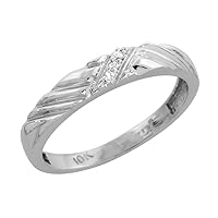 10k White Gold Diamond Engagement Ring Women 1/8inch wide