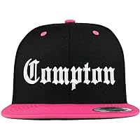 Trendy Apparel Shop Compton City Old English Embroidered Flatbill Snapback Baseball Cap