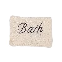Bath Cotton and Linen Square Towel loofah Segment Small face Brush Embroidery Bath rub Block Wooden Box 4-Piece Bath Scrub Set