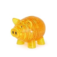 YEZININHAO 3D Crystal Puzzle Building Block DIY Pig Model Piggy Bank Jigsaw Kit Educational Toys Gift for Kids - Yellow