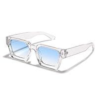 Buy SHEEN KELLY Retro Thick Rectangle Chunky Sunglasses Women Men