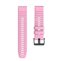 Silicone Smart Watchband for Garmin Fenix 7 7X 7S 6X 6 Pro 5X 5 Plus 3HR Easy Fit Quick Release 20 26 22mm Wristbands (Color : Pink, Size : Width 20mm)