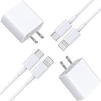 [Apple MFi Certified] iPhone 14 Fast Charger, Redpark 2 Pack 20W PD USB C Power Rapid Wall Charger with 6FT Type C to Lightning Quick Charging Sync Cord for iPhone 14 13 12 11 Pro/XS/X/SE/iPad/AirPods