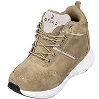CALTO Men's Invisible Height Increasing Elevator Shoes - Lace-up High-Top Fashion Sneakers - 3.6 Inches Taller