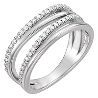 Platinum 1/4 Ct Diamond Layered Ring