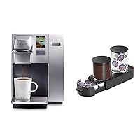 Keurig K155 Office Pro Single Cup Commercial K-Cup Pod Coffee Maker, Silver & K-Cup Pod & Ground Coffee Storage Unit, Coffee Storage, Holds up to 12 ounces of Ground Coffee & 12 K-Cup Pods, Black