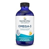 Omega-3, Lemon Flavor - 8 oz - 1560 mg Omega-3 - Fish Oil - EPA & DHA - Immune Support, Brain & Heart Health, Optimal Wellness - Non-GMO - 48 Servings