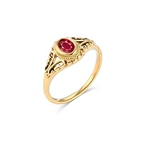 10K/14K/18K Gold Oval Cut Gemstone Filigree Rings for Women Vintage Filigree Statement Ring Art Deco Filigree Promise Ring Bohemian Filigree Ring for Wife Her