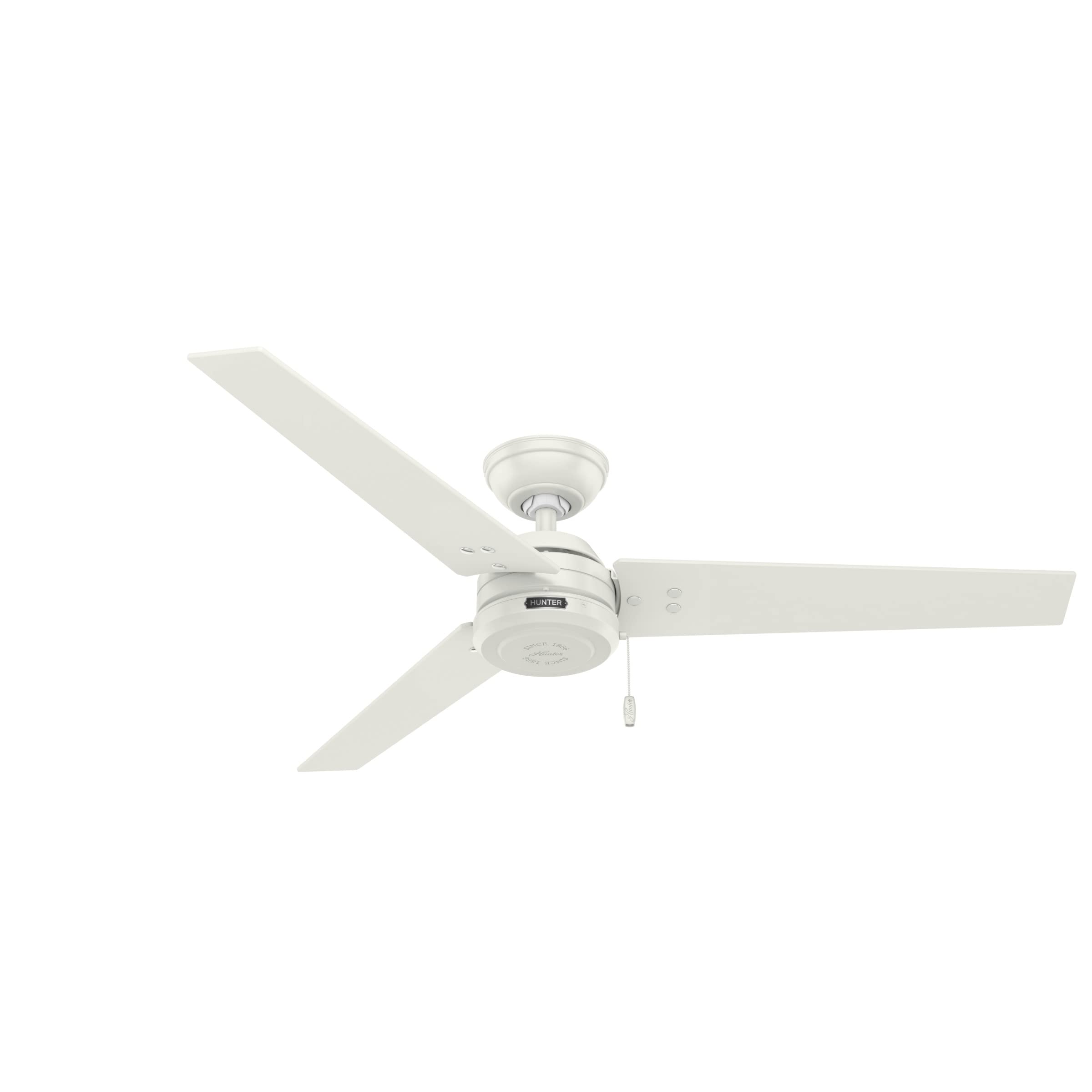 Hunter Fan Company 59263 Cassius 52 Inch 3 Blade 3 Speed Wooden Indoor/Outdoor Ceiling Fan with Pull Chain Control, Light Stripe, 52