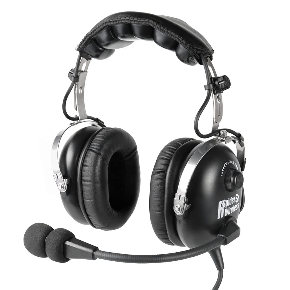 ANR Aviation Headset with Active Noise Reduction, MP3 Music Input, Mono/Stereo Switch, GA Dual Plugs, Includes Headset Bag