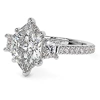 14k White Gold 10X5mm Duchess Marquise Colorless Moissanite Solitaire Engagement Ring (1.0 ct)