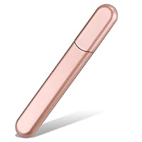 Premium Glass Nail File with Case, Crystal Diamond Salon Best Beauty Nail Buffer for Natural and Acrylic Nails Christmas Gift for Woman and Man,Pink