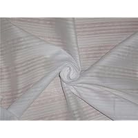 Puresilks White Cotton Organdy Fabric Leno Dobby Stripes Design 44