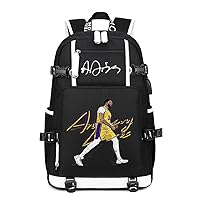 Basketball Idol 3 Student Laptop Backpack Men's and Women's Travel Bag Middle School High School College School Bag (Black 1)