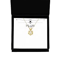 Gag Wife Gifts, I May not Always Agree with My Wife's Fashion Choices, but I do, Wife Heart Knot Gold Necklace from Husband, Wife Gift Ideas for Birthday, Wife Gift Ideas for Anniversary, Wife Gift