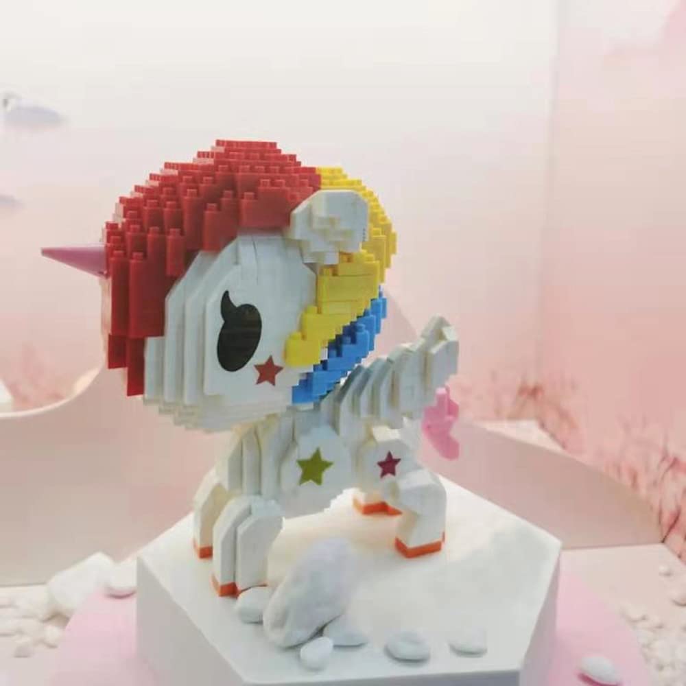 Uvini Micro Blocks Adult Building Blocks Toy Set, Colorful 3D Stackable Toys, Fun DIY Building Blocks Unicorn for Girls, Adults or Kids Best Gift for Girls 870pcs (US Shipping)