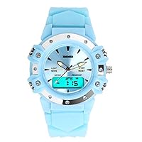Show Two Time Silicone Girls Wrist Watches