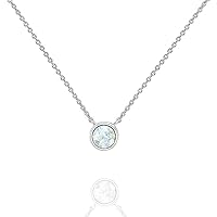 PAVOI 14K Gold Plated Created White Opal Necklace | Opal Necklaces for Women