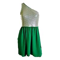 kensie Dresses Lush Green Sequined One Shoulder Dress Size 6