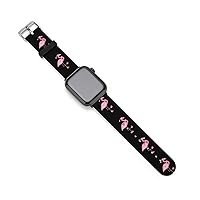 Cute Pink Flamingo Christmas Silicone Strap Sports Watch Bands Soft Watch Replacement Strap for Women Men