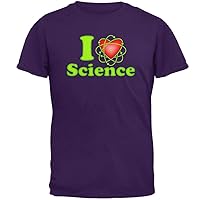 I Heart Science Atom Mens T Shirt Purple MD