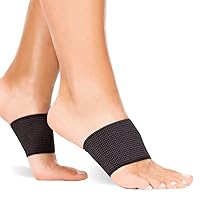 BraceAbility Copper Arch Support Bands - Flat Feet Compression Brace Sleeves for Fallen Arches Treatment, Heel Spur Pain Relief, Achilles Tendonitis Foot Care, Plantar Fasciitis Correction, S/M Pair