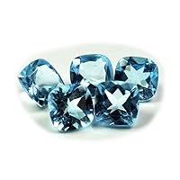 Natural Blue Topaz 8X8-9X9 MM 5 Pcs Lot Cushion Shape Faceted Cut Loose Gemstone Chakra Healing